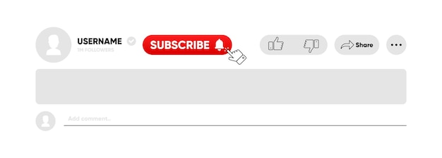 Clicking Subscribe Button Like Comment and Share Icon Set of Channel Subscriptions Marketing Social