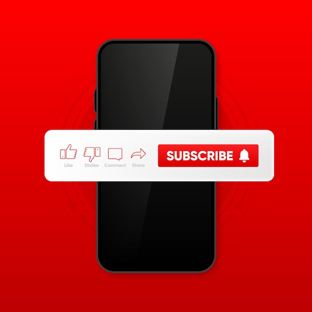 Clicking Subscribe Button Like Comment and Share Icon Set of Channel Subscriptions Marketing Social