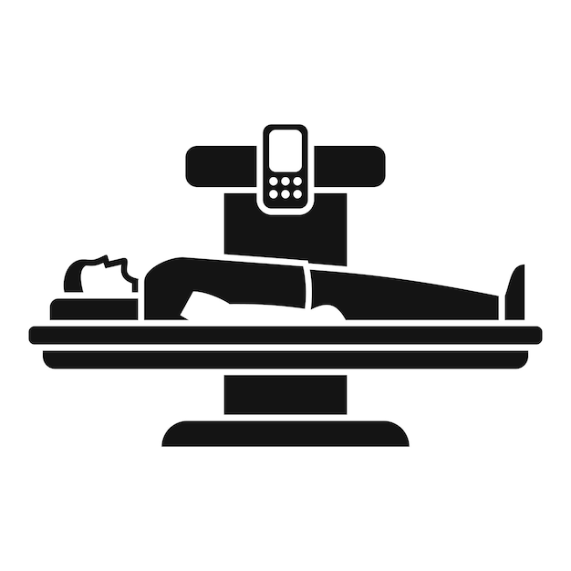 Client bed scan icon simple vector Xray image clinic