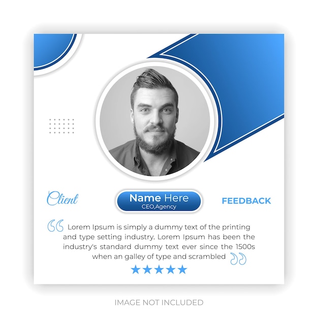 클라이언트 크리에이티브 컨셉 피드백 및 고객 평가 소셜 미디어 포스트 디자인 템플릿
