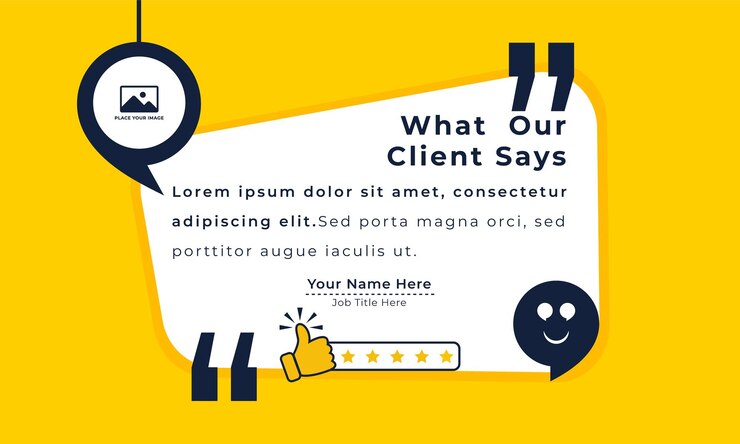 Vector client or customer service review feedback testimonial post banner design template