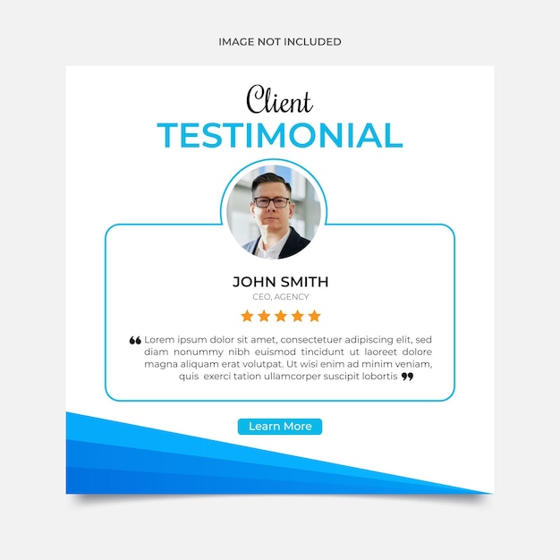 Client feedback or customer testimonial social media post design template