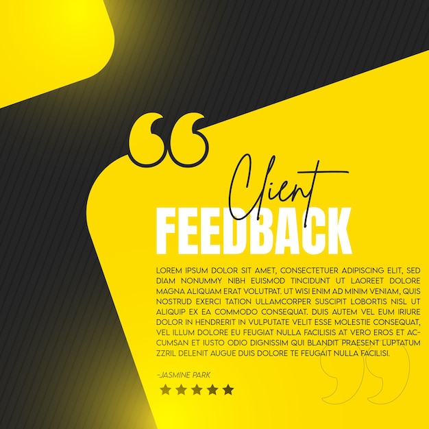 Vettore feedback del cliente progettazione e modello di post instagram