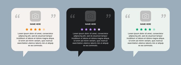 Vector client feedback template for a post or story customer feedback in the form of speech dough