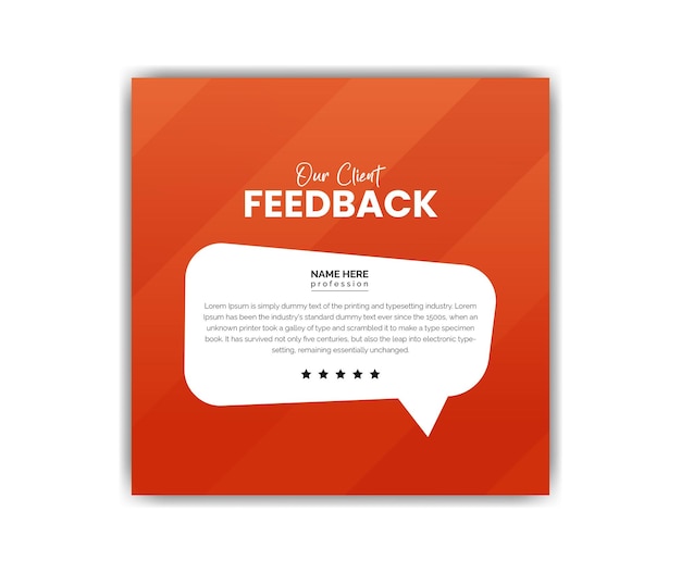 Vector client feedback or testimonial design