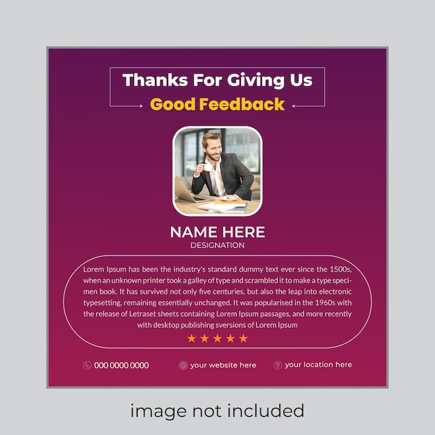 Vector client review design and template with full editable file amp mockup design