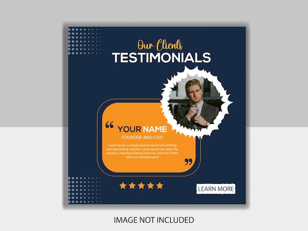 Vector client testimonial design template