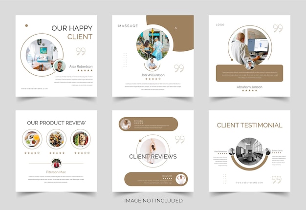 Clients feedback or testimonial social media post, Customer Review banner, Testimonial banner