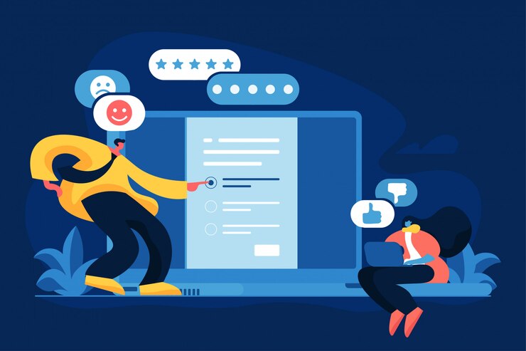 Vector clients review flat vector illustration