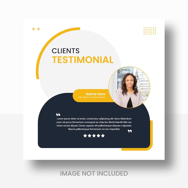 Clients testimonial or customer feedback review social media post