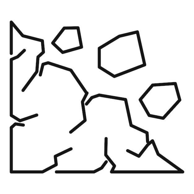 벡터 절벽 산사태 아이콘 흰색 배경에 고립 된 웹 디자인을 위한 개요 절벽 산사태 벡터 아이콘
