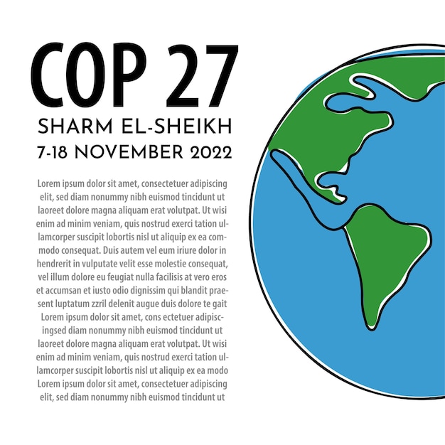 Climate Change Conference 2022 COP 27 vertical vector banner flyer invitation design