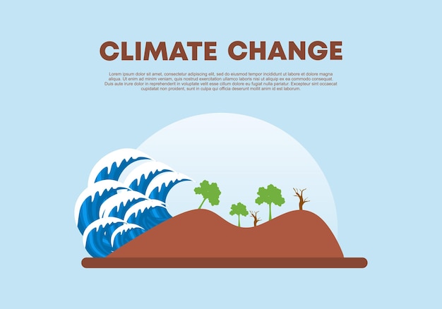 Vector climate change and saving the planet poster background world environment day bio technology a city on planet