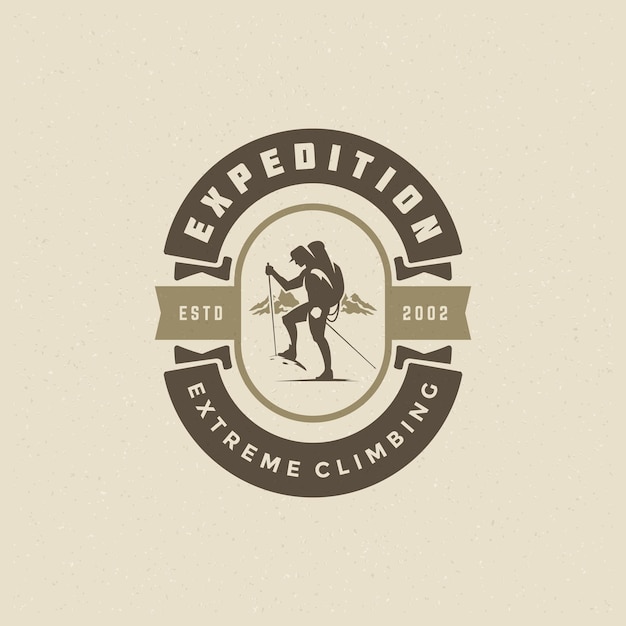 Climber logo emblem vector illustration