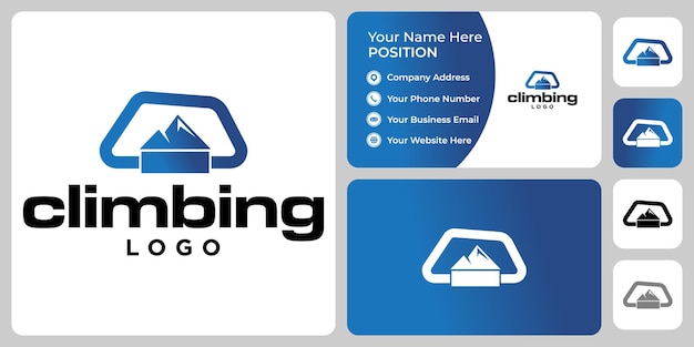 Climbing equipment logo design with business card template