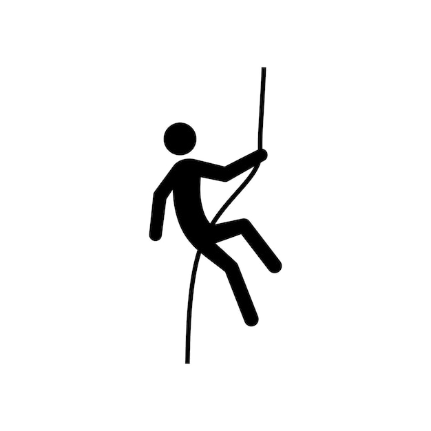 Climbing flat style vector icon