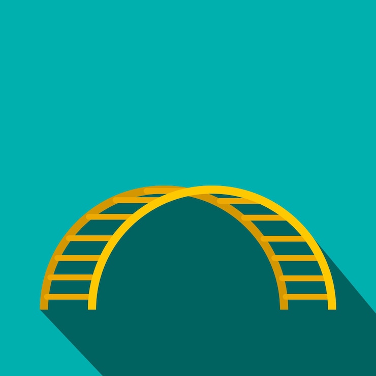 Vector climbing stairs flat icon on a blue background