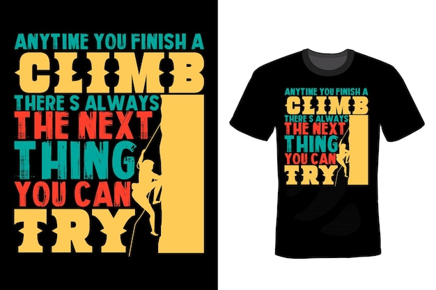 Climbing T shirt design typography vintage