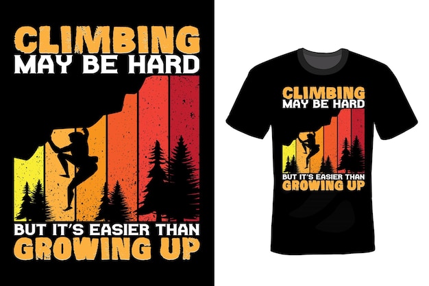 Climbing t shirt design typography vintage