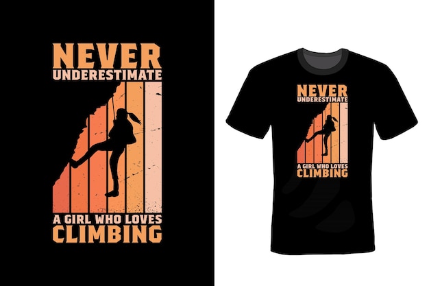 Climbing T shirt design typography vintage