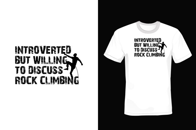 T-shirt da arrampicata design tipografia vintage