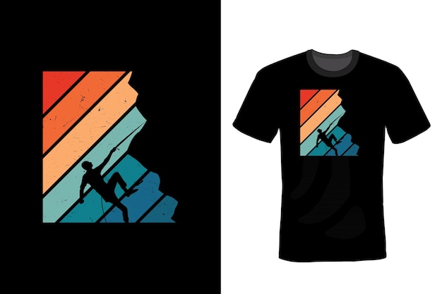 Vettore t-shirt da arrampicata design tipografia vintage