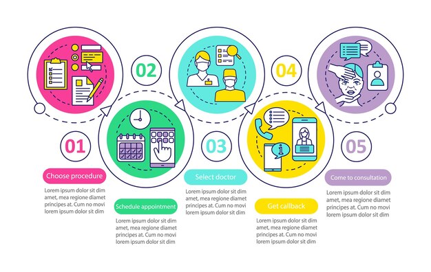 클리닉 센터 의사 약속 infographic 템플릿