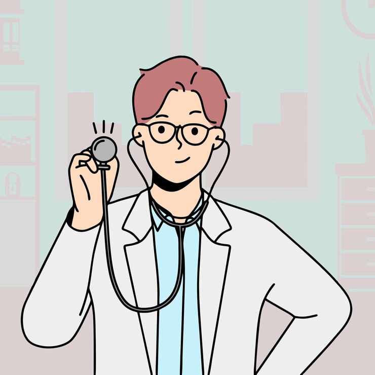 Vector 클리닉 캐릭터 일러스트레이션