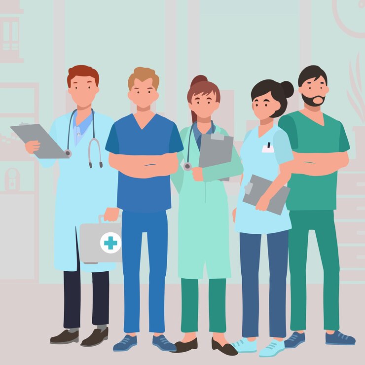 Vector clinic character illustration