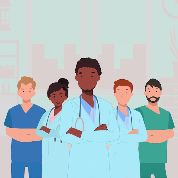 Vector clinic character illustration