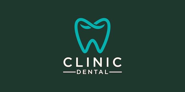 Modello di progettazione di logo di cure odontoiatriche della clinica. icona dente astratto moderno.