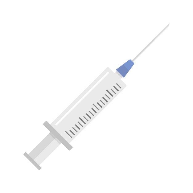 Clinical syringe icon Flat illustration of clinical syringe vector icon for web