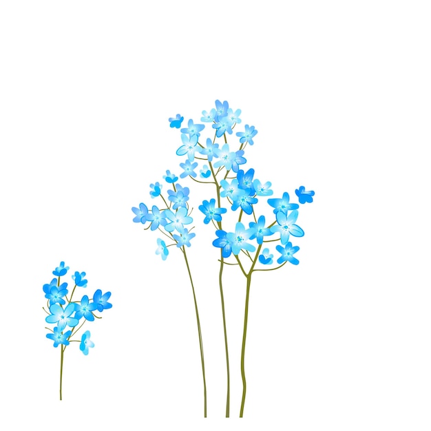 Vector clip art tak met bloemen