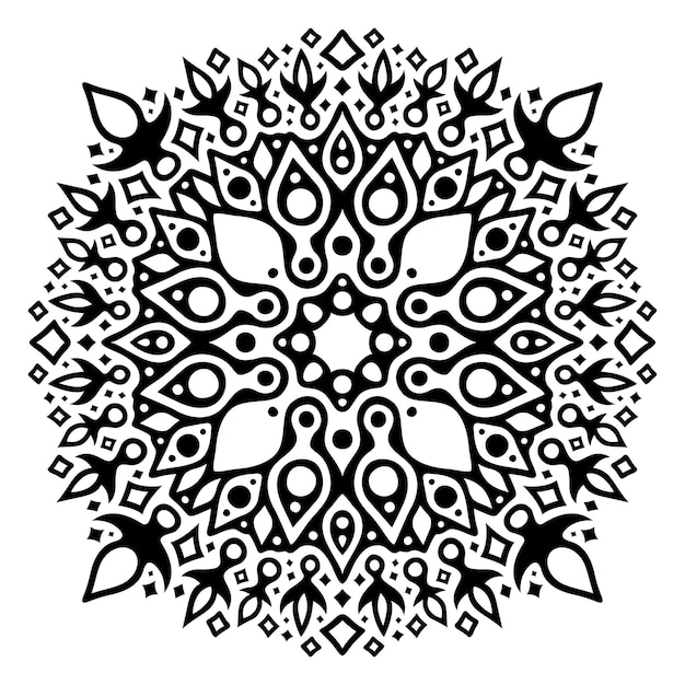 Clip art with isolated black oriental pattern