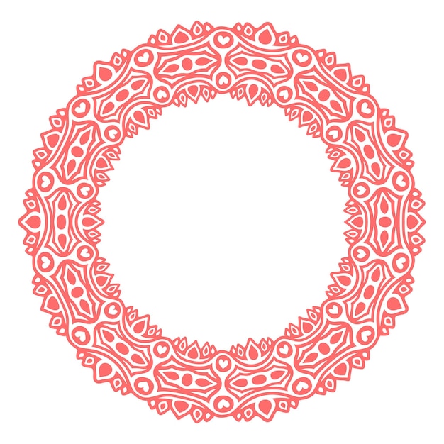 Клип-арт с изолированной розовой круглой рамкой