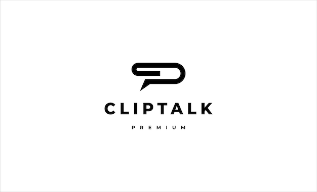 Clip chat logo design vector