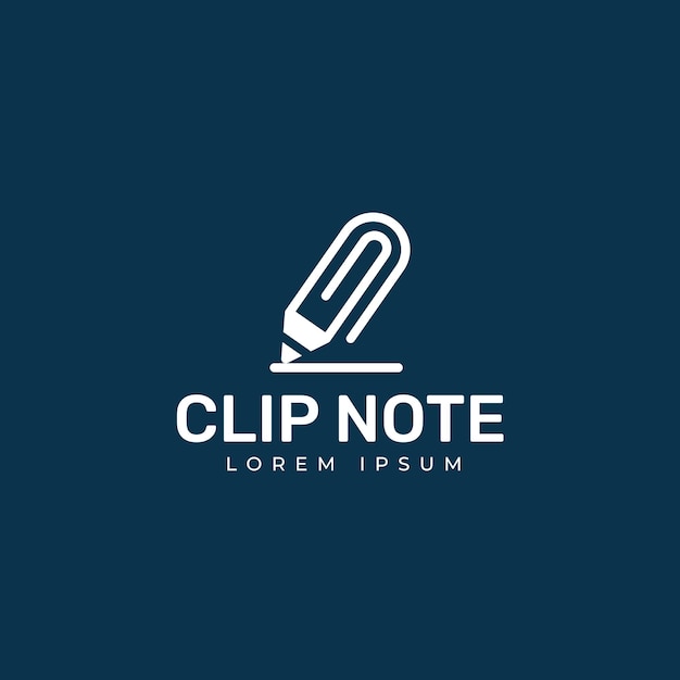 Vettore illustrazione del logo della nota di clip