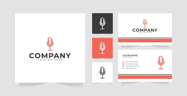 Clip podcast logo design inspiration and business card