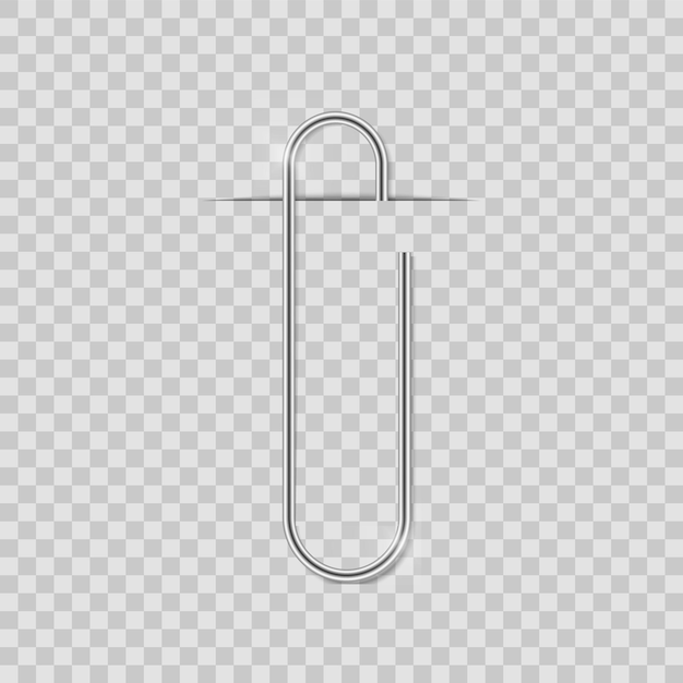 Clip set realistische paperclip bevestig kantoor metalen bindmiddel met schaduw