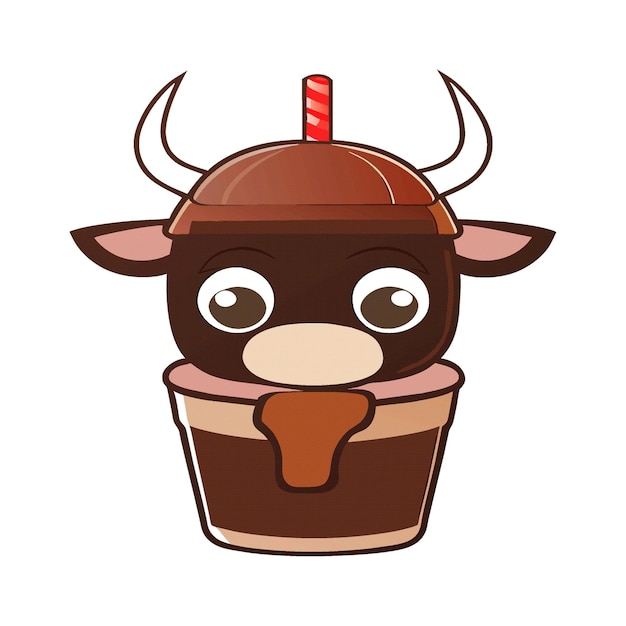 Clipart artwork bull mascot smoothie 037