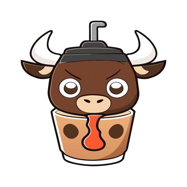 Vector clipart artwork bull mascot smoothie 065