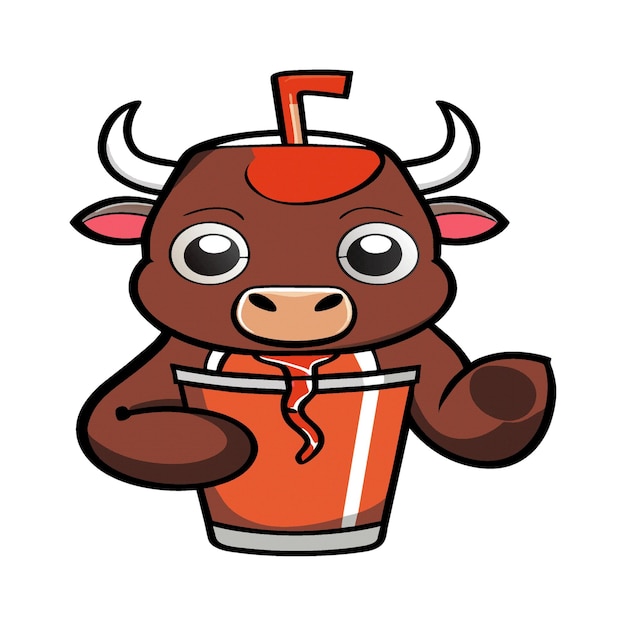 Vector clipart artwork bull mascot smoothie 130