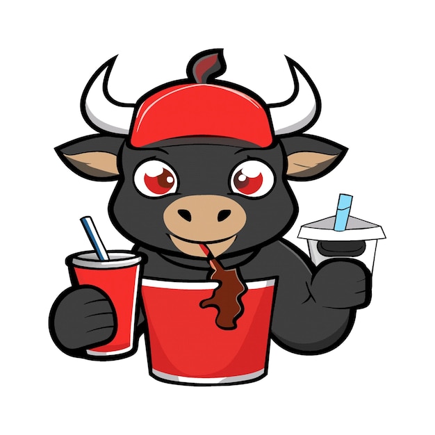 Vector clipart artwork bull mascot smoothie 243