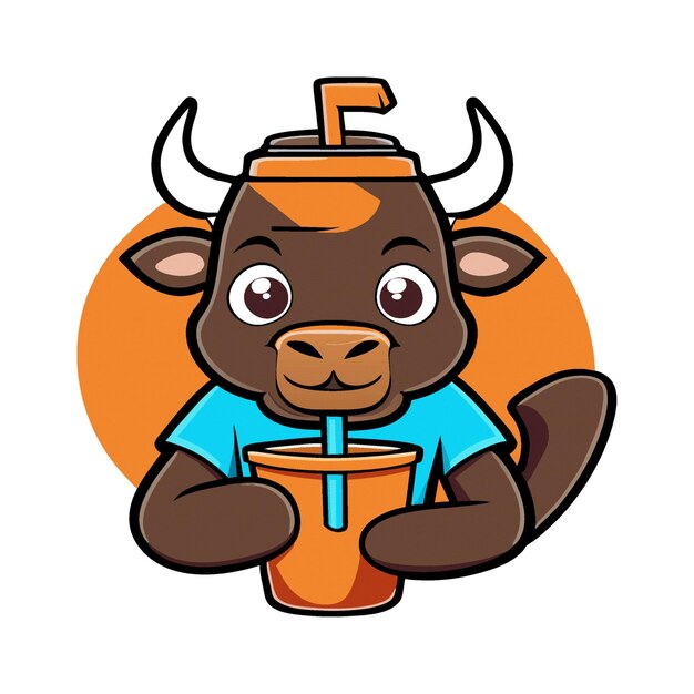 Vector clipart artwork bull mascot smoothie 263