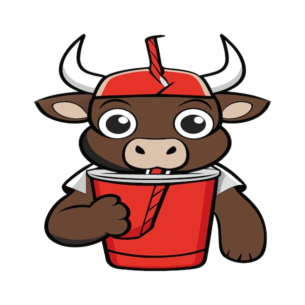 Vector clipart artwork bull mascot smoothie 373