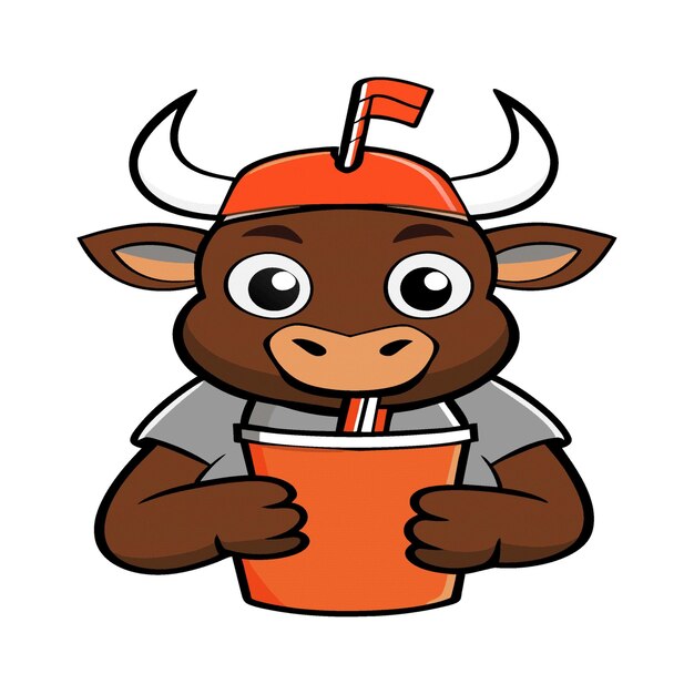 Vector clipart artwork bull mascot smoothie 378