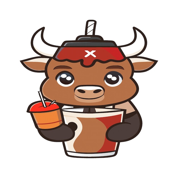 Vector clipart artwork bull mascot smoothie 381