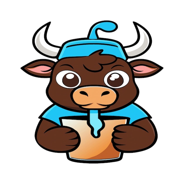 Vector clipart artwork bull mascot smoothie 391