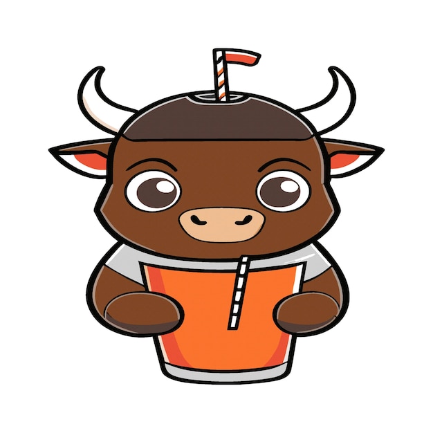 Vector clipart artwork bull mascot smoothie 491