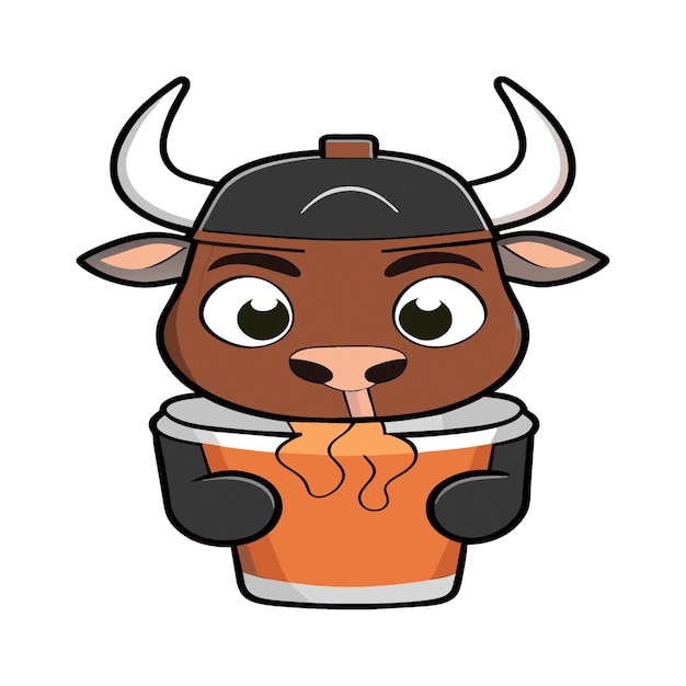 Vector clipart artwork bull mascot smoothie 629